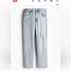 H&M CURVY FIT SLIM STRAIGHT HIGH ANKLE JEANS